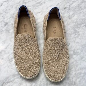 Rothy's Tan and Blue Slip-On Shoes